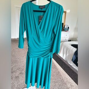 Rebecca Teal Long Sleeve Dress